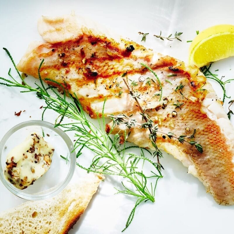 Grillet rødfisk
