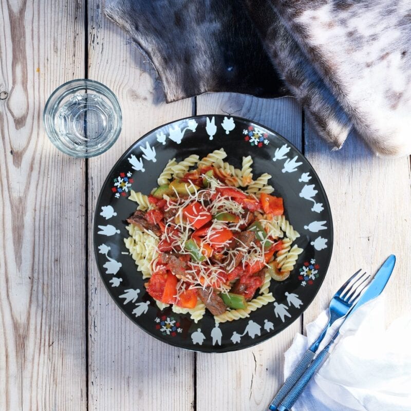Rensdyrgryderet med pasta