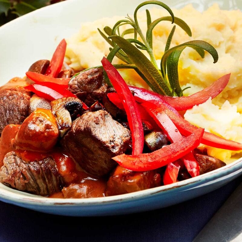 Boefstroganoff med svinesmaakoed