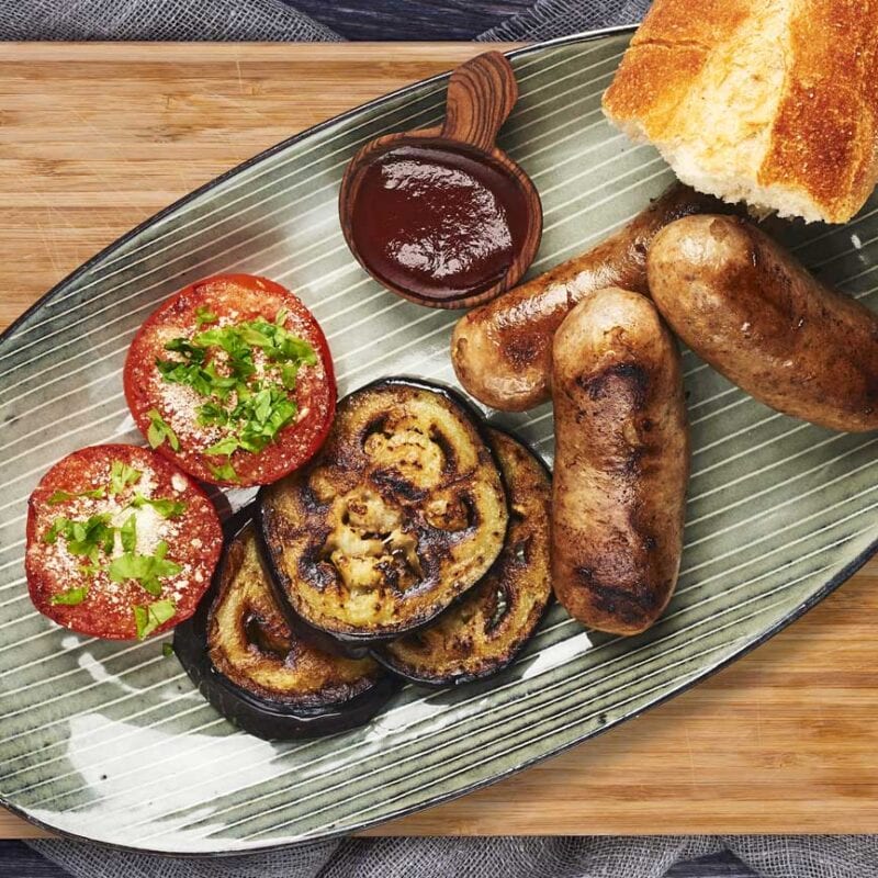 Lammegrillpoelser med stegte auberginer