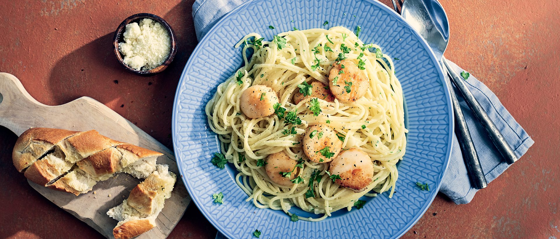 Spaghetti med kammuslinger